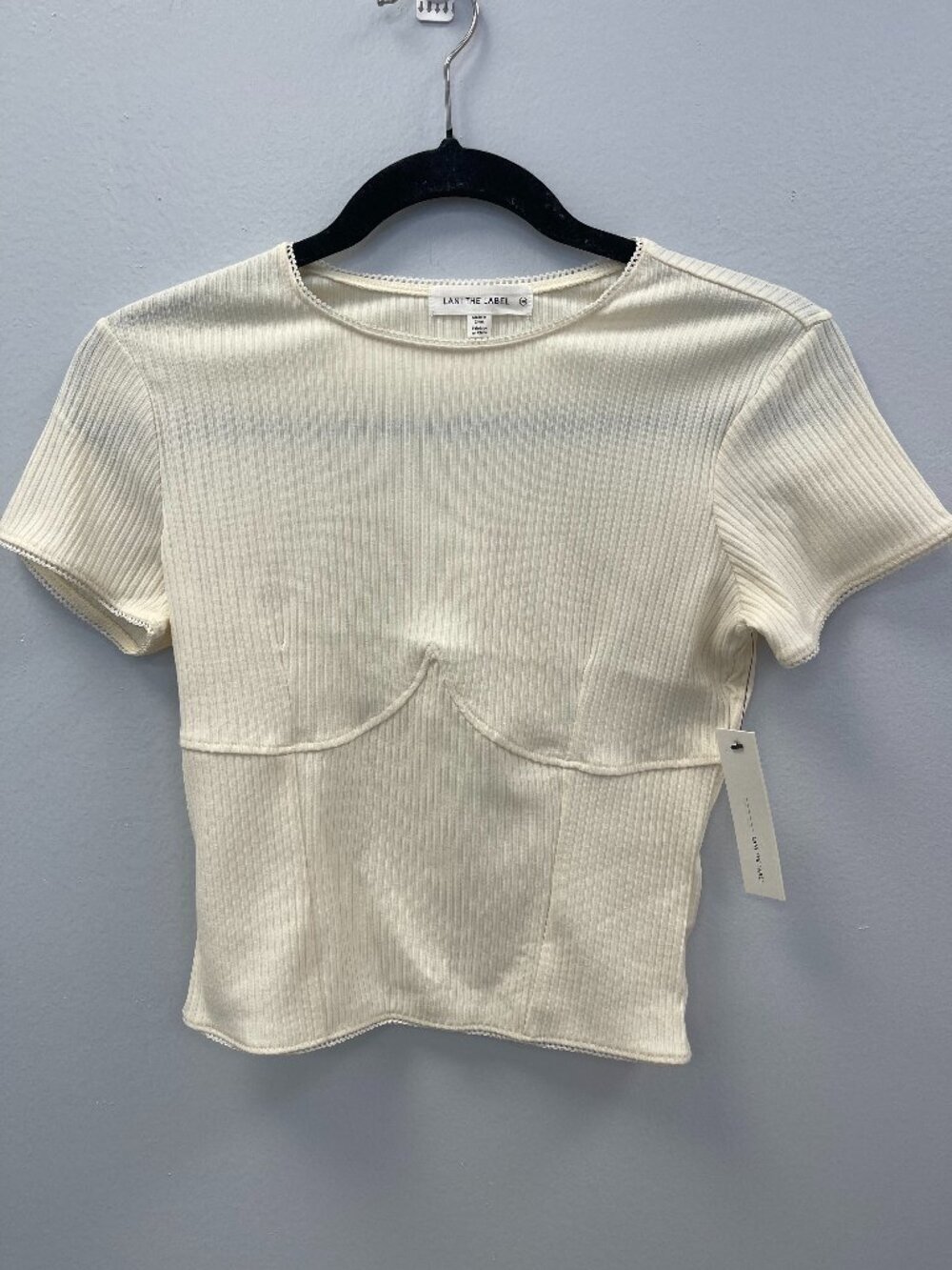 LANI the Label Kayla Rib Knit Tee in Ivory - XS - NWT